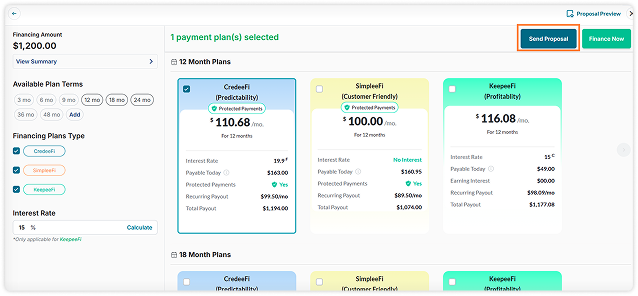 Payment Plan Options