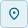 Location pin icon inside a rounded blue-square border indicating map location