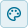 Blue rounded square button with a chat bubble and paw print, opens pet support chat