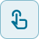 Blue rounded-square call-to-action button with a hand cursor indicating a click action